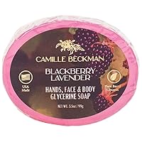 Camille Beckman Blackberry Lavender Glycerine Bar Soap for Hands, Face and Body, 3.5 Ounce