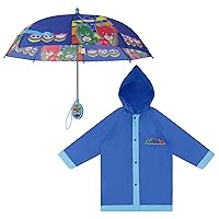 Hasbro Boys' Umbrella and Poncho Raincoat Set, Pj Masks Rain Wear for Ages 2-7
