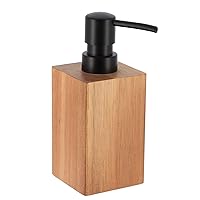 Bath Hand Soap & Lotion Dispenser Acacia 10 FL OZ Brown and Black