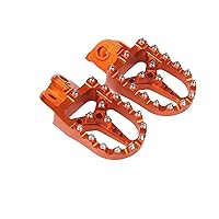 Foot Pegs Motorcycle Rest Wide Pedal Suitable For Husqvarna TE TC FC FS 65 85 125 150 250 300 350 390 450 TE FE TC65 Accessories Pegs Footrest (Color : Orange)