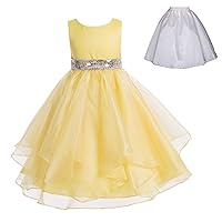 ekidsbridal Wedding Ruffles Organza Flower Girl Dress Sequin Toddler Pageant Free Petticoat 012s