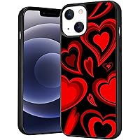 for iPhone 12 Pro Max Love Heart Case Girls Women Cute Red Heart Print Shockproof Protective Case Soft TPU Hard Back Anti-Scratch Cover for iPhone 12 Pro Max