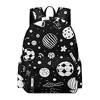 Sport Soccer Ball Backpack Printed Laptop Backpack Casual Shoulder Bag Business Bags for Women Men