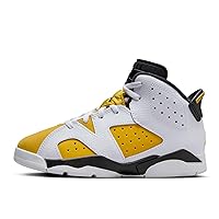 Jordan 6 Retro Little Kids' Shoes (DV3605-170, White/Black/Yellow Ochre)