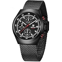 Benyar BY-5200M Men's Watch Military Time Code Watch Mesh Strap Analogue Quartz Movement Business Date Waterproof Watch Men's Gift