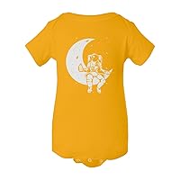 Be Cool On Launch Break - Astronaut NASA Moon Space Little Infant Baby Short Sleeve Bodysuit (Gold, 6M)