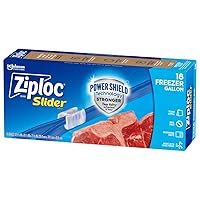 Ziploc Gallon Food Storage Freezer Slider Bags, Power Shield Technology for More Durability, 72 Count