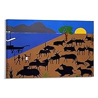 Romare Bearden, A Famous American Painter, Oil Painting Collage Art Poster (6) Canvas Poster Wall Art Decor Print Picture Paintings for Living Room Bedroom Decoration Frame-style 30x20inch(75x50cm)