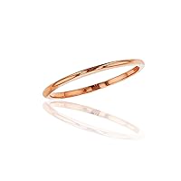 DECADENCE 10K or 14K Yellow, White and Rose Gold 1mm Plain Polished Wedding Band, Size 4-12