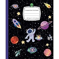 Composition Notebook : Outer Space Astronaut planets galaxy universe wide ruled writing journal
