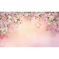 Spring Pink Floral Backdrop Photography Valentine's Day Cherry Blossom Sweet 16 Girl Princess Birthday Party Table Wall Decor Photo Booth Banner Kids Baby Photoshoot 5x3ft Background Pictures