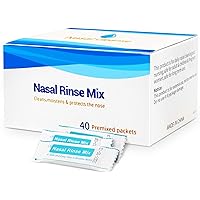 40 Pre-Mixed Saline Packets for Neti Pots and Nasal Irrigation Systems, Effective Sinus Rinse for Allergies & Congestion