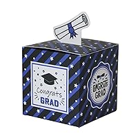 atcdfuw 50Pcs Creative Graduation Candy Sweets Treat Boxes Square Paper Gift Box For Graduation Party Supplies Decoration Yellow For Graduation Ceremony Party