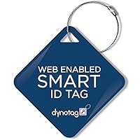 Dynotag® Web Enabled Smart ID Tag, Delue Steel tag with Braided Steel Loop, with DynoIQ™ & Lifetime Recovery Service. Diamond (Navy Blue)