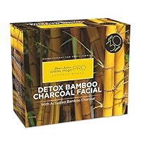 Detox Bamboo Charcoal Facial Kit | Multi Use | Natural Face Set for Women | Peel Off Face Mask | Exfoliator Cleanser & Moisturizer for Skin