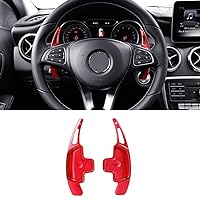 PARTOL Paddle Shifter Extensions for Mercedes Benz, Aluminum Metal Car Steering Wheel Shift Blades Fit Benz A B C CLA CLS E G GL GLA GLC GLE GLS Metris S SL SLC Class (Red)