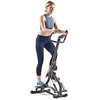 Sunny Health & Fitness Stair Stepper w/Handlebar, Extended Step Range Machine for Climbing Exercise, Compact, Height-Adjustable, Low-Impact & Optional SunnyFit® App Enhanced Connectivity