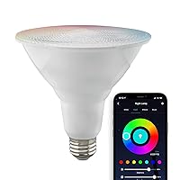S11258 Starfish 15-Watt WiFi Smart LED Light Bulb, Works with Siri, Alexa, Google Assistant, SmartThings, 2700K-5000K, PAR38, 1200 Lumens, White