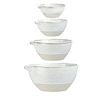 Creative Co-Op Stoneware White Batter (Set of 4) Bowls