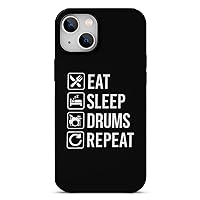 EAT Sleep Drum Repeat Protective Phone Case Slim Leather Case Shockproof Phone Cover Shell Compatible for iPhone 13
