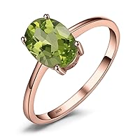 JewelryPalace Genuine Gemstone, Garnet, Citrine, Peridot, Blue Topaz, Amethyst, Rings, Solitaire Engagement Ring, Promise Ring, 925 Silver, Women's Jewellery, Rose Gold, Gold