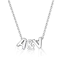 Initial Necklaces for Women-925 Sterling Silver Dainty Tiny Letter Necklace Personalized Initial Pendant Necklace for Girls