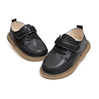 Sonsage Toddler Boys Oxford Dress Shoes PU Leather Loafers Non-Slip Texture Sole Classic School Uniform Flats