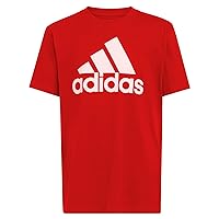 adidas Boys' Short Sleeve Cotton T-Shirt Graphic Tshirt Tee