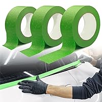 3 Pack High-Temp Painters Tape for Car Paint, 1.4 Inches x 55 Yards Long, No Residue Automotive Masking Tape for Vehicles Auto Paint, Heat Resistant, Green 3 Rolls