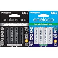 Panasonic eneloop pro and eneloop AA Rechargeable Batteries 8-Pack Bundle