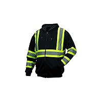 RSZH34 Series Enhanced Visibility Black Sweatshirt ANSI Type 0 Class 1 with reflective contrasting tape