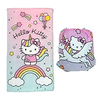 Hello Kitty Kids Soft Lightweight 2 Piece Sleeping/Slumber Bag and Sling Bag Set, 46