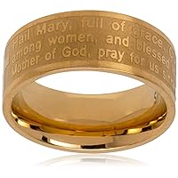 Amazon Collection Steeltime 18k Gold Plated Hail Mary Prayer Ring