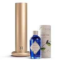 Dynamo Diffuser with Miami Vibe Fragrance Oil Included, Bundle of Smart Aromatherapy Diffuser & Plug & Play 4oz Fragrance Oil Bottle, Essential Oil Blends for Home, Office, Spa – Gold
