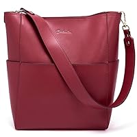BOSTANTEN Women's Leather Designer Handbags Tote Purses Shoulder Bucket Bags