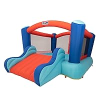 Sportspower INF-2467 My First Inflatable Bounce House with Slide and Quick Inflate Blower: Capacity 250 lbs, Ages 3-8, Blue/Red