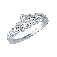 0.10 Cttw Diamond Promise Ring In 925 Sterling silver