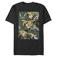 Nintendo Men's Big Anime Slice T-Shirt, Black, 4X-Large Tall
