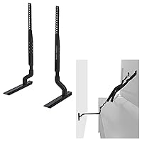 ECHOGEAR Universal Replacement TV Stand & Safety Strap - Angled Feet TV Stand Provide Extra Stability for OLED & QLED - Anit-Tip Strap Safetly Secures Big Screens to Drywall or Furniture