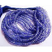 13 Inch X 5 Strand Fine Quality Tanzanite 3-4 mm Approx Faceted Rondelle Beads.