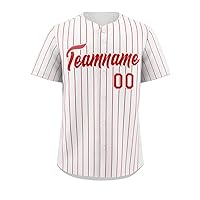 Custom Baseball Jersey Hip Hop Stripe Button Down Shirts Personalized Stitched Name & Number for Adult/Youth