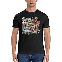 Men's Cotton T-Shirt Tees, Without Music Life Would Be Graphic Fashion Short Sleeve Tee S-6XL