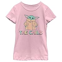 The Mandalorian Girl's Star Wars The Child Colorful Logo T-Shirt