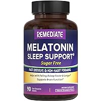 Melatonin by REMEDIATE, 10 mg, Maintains Restful Sleep, Modulates Normal Immunity & Boosts Brain Health, Non-Habit Forming, No Sugar, Delicious Strawberry Flavor, 90 Fast Dissolve Tabs