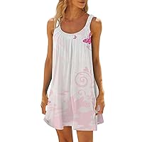 Women's Fashion Summer Beach Casual Printed Sleeveless Cute Halter Dress Vacation Sundress 2024