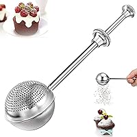 304 Stainless Steel Flour Powder Filter Spoon, Baker Dusting Wand For Sugar Flour Spices, Sourdough Bread Baking Supplies, Flour Sugar Powder Spoon Kitchen Tools Baking Sifters Baking Tools