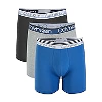 Calvin Klein Men`s Cotton Stretch Variety Waistband Boxer Briefs 3 Pack