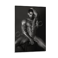 Bodybuilder Sexy Muscle Hot Hunk Alpha Male Man Naked Poster Gay Art (10) Canvas Painting Posters And Prints Wall Art Pictures for Living Room Bedroom Decor 08x12inch(20x30cm) Frame-style