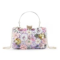 Lanpet Women Clutches Flower Evening Handbag Chain Strap Shoulder Bag