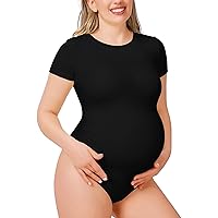 Maternity Bodysuit Shapewear Pregnancy Tank Tops Maternity Photoshoot One Piece Ruched Sides Shirt